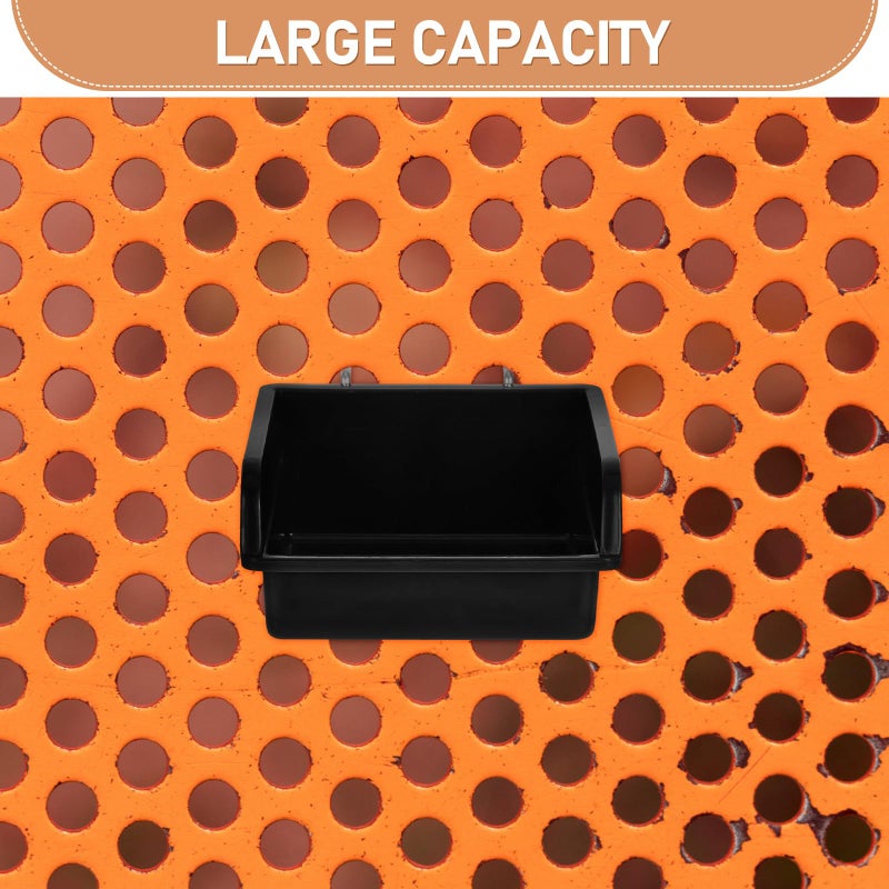 Black Pegboard Storage Bins with Hooks 6 Pack Thickened Plastic Organizer for Garage Workshop - Image 4