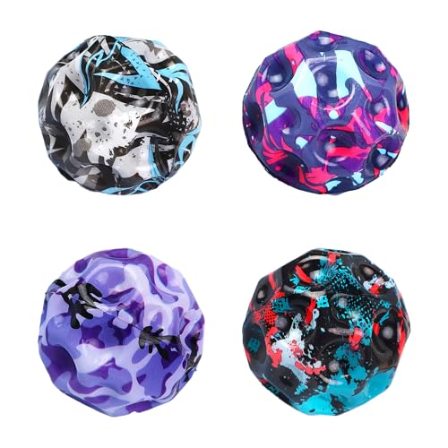 Tendry Extreme Super High Bouncing Ball Moon Shape for Kids of All Ages Improve HandEye Coordination Easy to Grip and Catch by Athletes as a Sport Training Balls 4 Pcs - Image 1