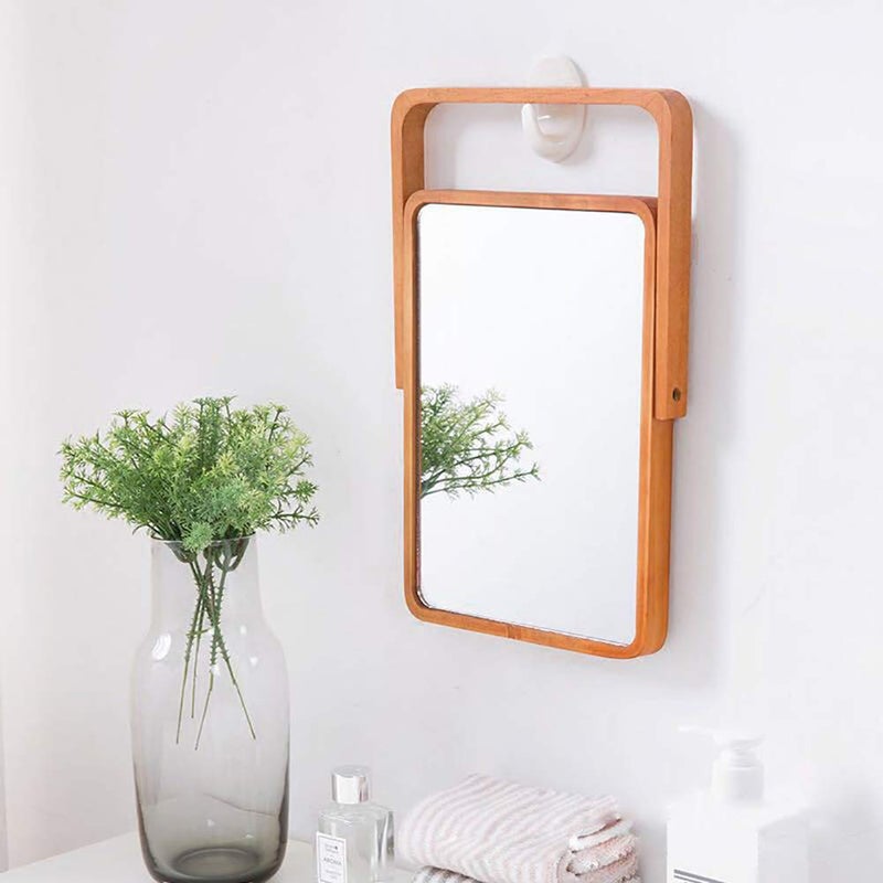 ZOROSY Wood Table Makeup Mirrors for Women - Rectangle Wall-Mounted Mirrors Desk Mirrors for Living Room Bedroom Birthday Gifts - Image 4
