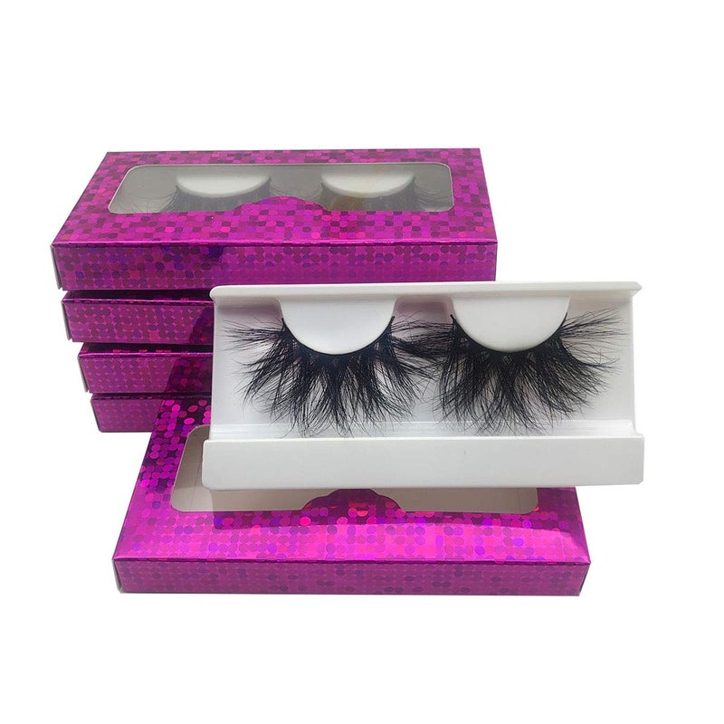 mikiwi Wholesale 25mm Mink Lashes Mikiwi E01-5, Real Mink EyeLashes, Thick HandMade Full Strip Lashes, Crueltyl Free Fluffy Lash, Dramatic Lashes for Halloween Party, 3D Mink Lashes Bulk Pack-5 - Image 1