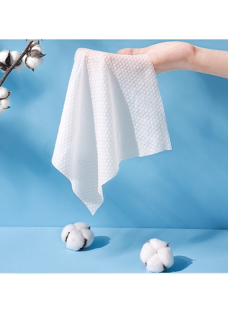 ShineShe 150 Sheets (50 Sheets*3 Pack) ,20*20cm Soft and Skin-friendly Cleaning Facial Cotton Towel, Pearl Texture Design, Extra-large and Thickened, Dry & Wet Dual Use, Sensitive Skin Portable  - Image 5