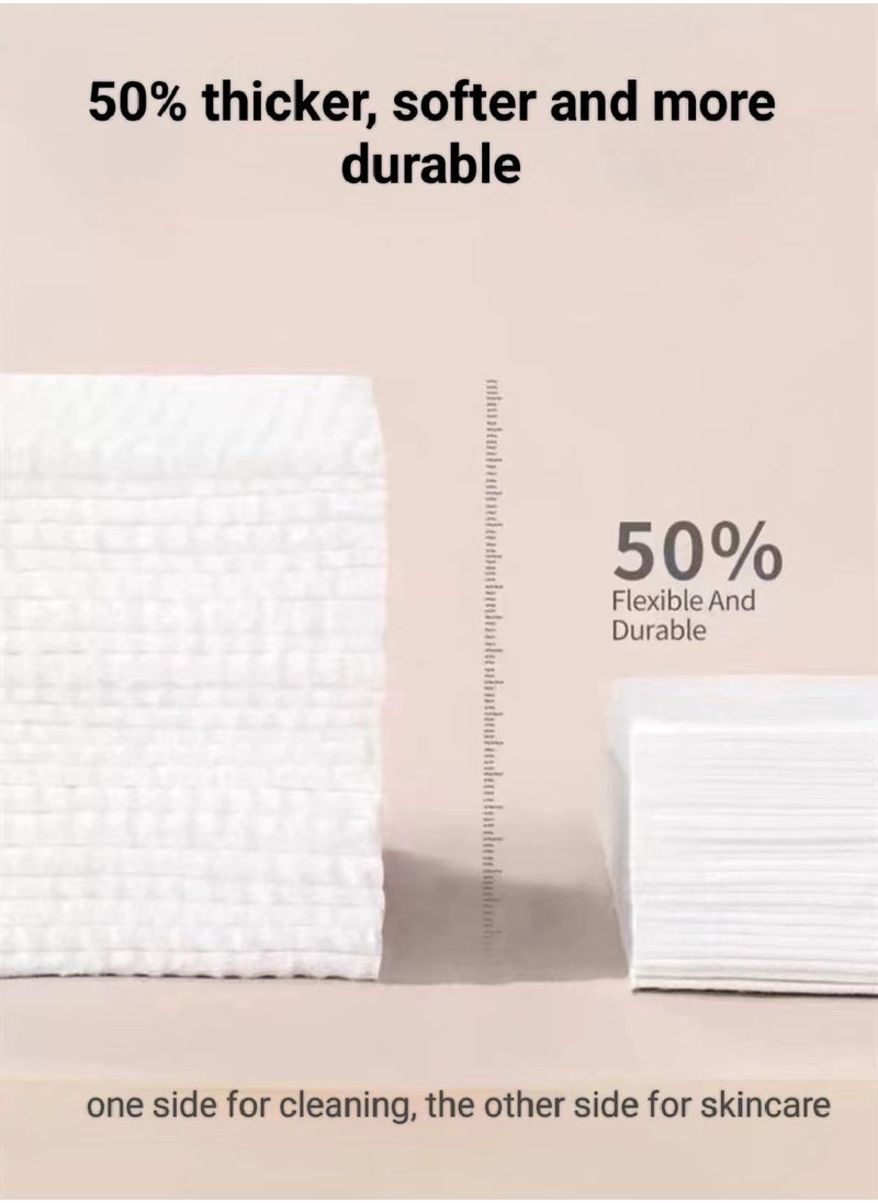ShineShe 150 Sheets (50 Sheets*3 Pack) ,20*20cm Soft and Skin-friendly Cleaning Facial Cotton Towel, Pearl Texture Design, Extra-large and Thickened, Dry & Wet Dual Use, Sensitive Skin Portable  - Image 3