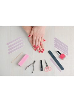 GigaGround Mini Nail Files Bulk (100 Pcs), Double Sided Emery Board Nail File for Nature Nails, Manicure Tool Set Disposable Colorful Nail File for Home Salon Use Travel Size Men Women Kids Wood Board  - Image 5