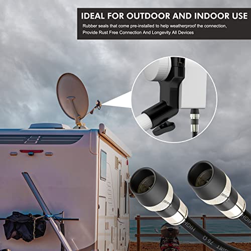 RELIAGINT 35ft RG6 Coaxial Cable, 75 Ohm TV Coax Cable with Weatherproof Rubber Boot, Tri-Shield UV-Resistant Wall-Rated Outdoor TV Antenna & Satellite Extension Cord - Image 3