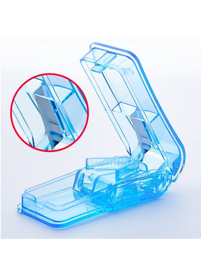 wolpin Wolpin 1 Pc Pill Cutter Crushers & Splitters Portable Plastic Pill Cutter Tablet Cutter Divider Medicine Organizer ABS High Grade (Blue)  - Image 3