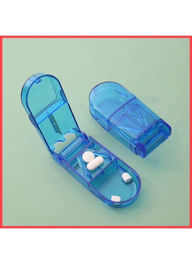 wolpin Wolpin 1 Pc Pill Cutter Crushers & Splitters Portable Plastic Pill Cutter Tablet Cutter Divider Medicine Organizer ABS High Grade (Blue)  - Image 1