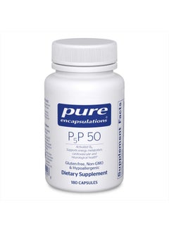 P5P 50 - Active Vitamin B6 - Supports Energy Metabolism & Brain Health* - Gluten Free & Non-GMO - 180 Capsules