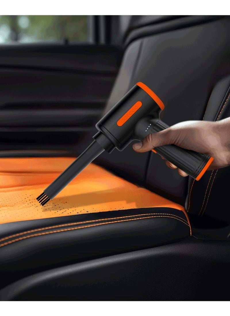 porodo - Triple Speed Portable Air Duster with Extra Nozzles and Vacuum Function / 7500mAh Built-in Battery / Low-Noise Brushless Motor / Efficient / 30mins Working Time - Black - Image 1