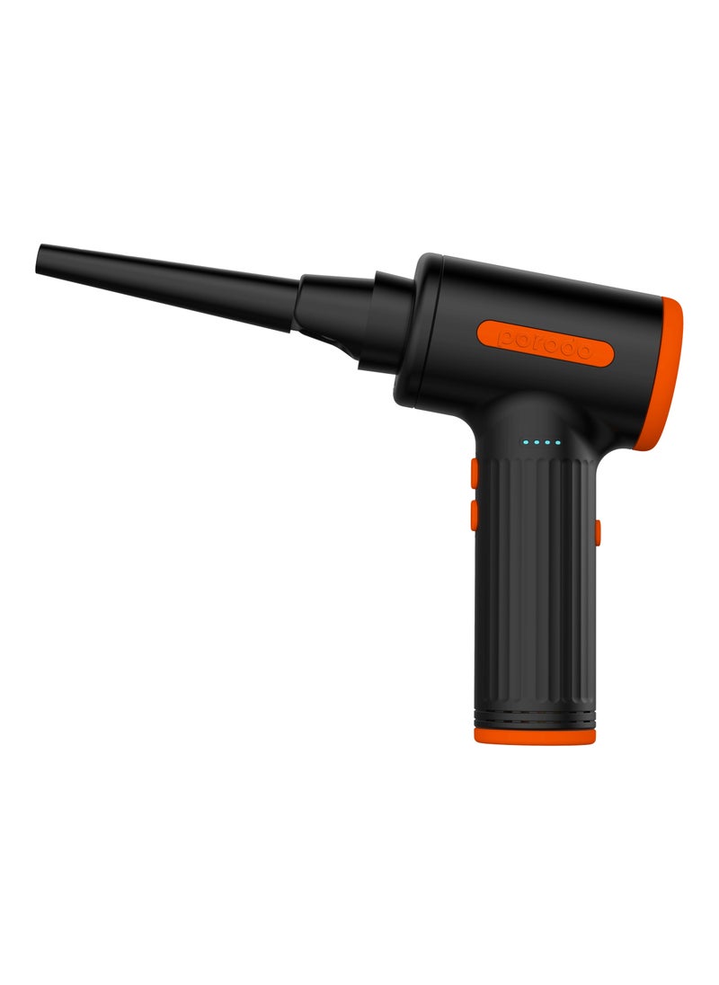 porodo - Triple Speed Portable Air Duster with Extra Nozzles and Vacuum Function / 7500mAh Built-in Battery / Low-Noise Brushless Motor / Efficient / 30mins Working Time - Black - Image 1