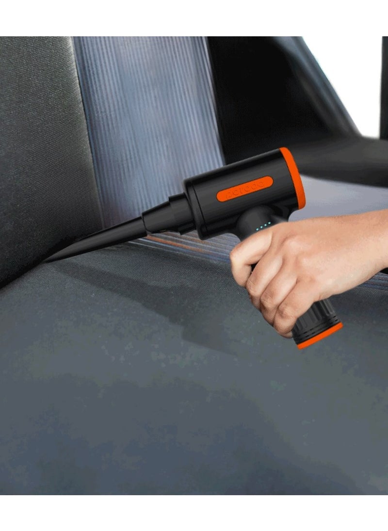 porodo - Triple Speed Portable Air Duster with Extra Nozzles and Vacuum Function / 7500mAh Built-in Battery / Low-Noise Brushless Motor / Efficient / 30mins Working Time - Black - Image 1