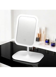 Huitich Adjustable LED Makeup Mirror with Storage Tray White, Touch Control, Vanity Mirror  - Image 3