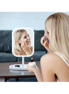 Huitich Adjustable LED Makeup Mirror with Storage Tray White, Touch Control, Vanity Mirror  - Image 5