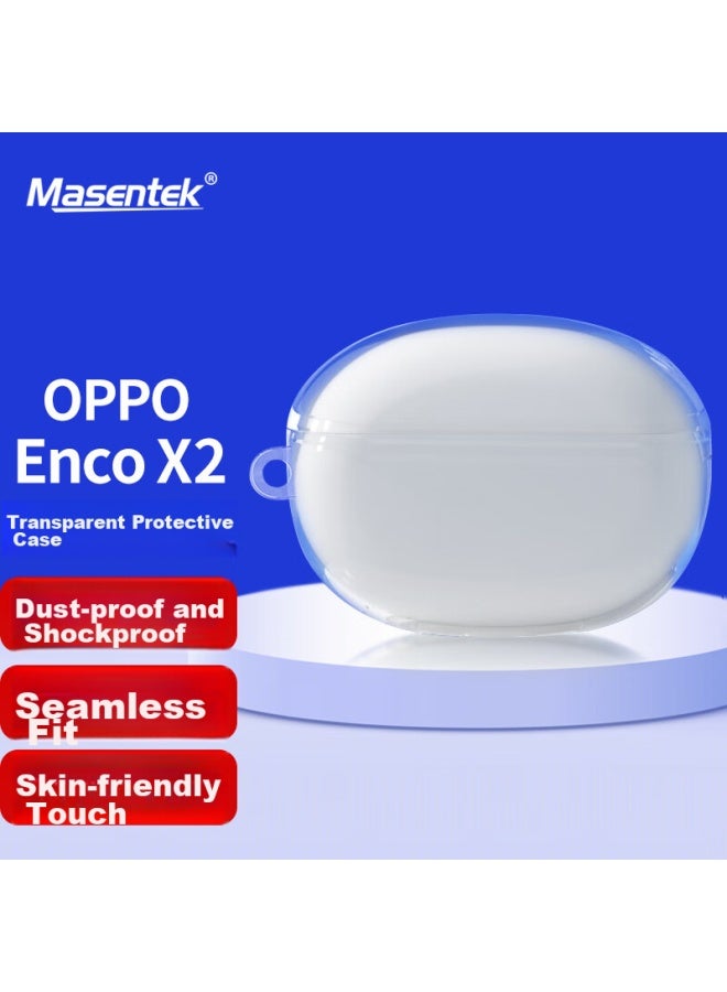 Masentek Earphone Protective Case, Compatible With Oppo Enco X2 Bluetooth Earphones 3pro/i/free, Tpu Charging Case Storage Box, Silicone Soft Accessory, Ultra-thin Shockproof, Transparent Color - Image 1