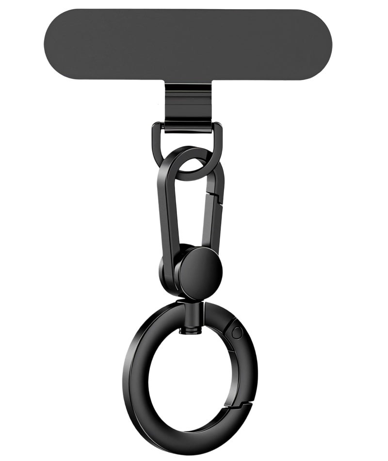 Aeenioy Rotatable Phone Tether Tab and Zinc Alloy Buckle, Phone Tag, Universal Phone Lanyard Patch, Cell Phone Replacement Pad, Compatible for iPhone & Other Cell Phone - Image 1
