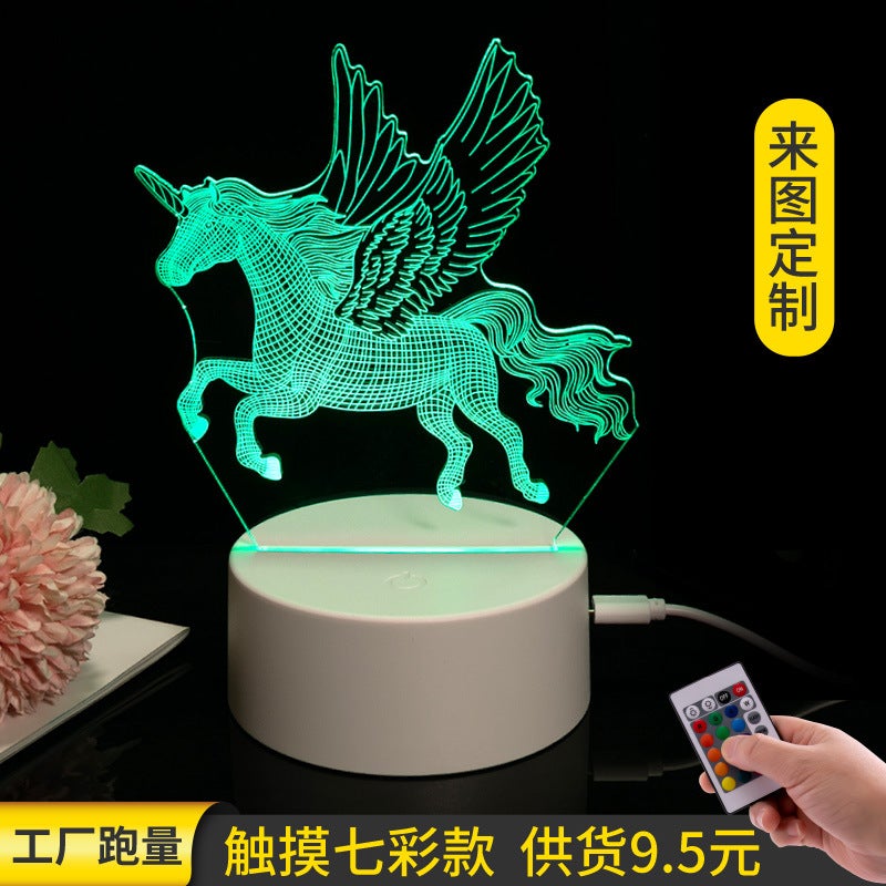 Creative 3D Night Light Type-C Interface Acrylic Table Lamp Bedside Atmosphere Lamp Corporate Event Gift - Image 2