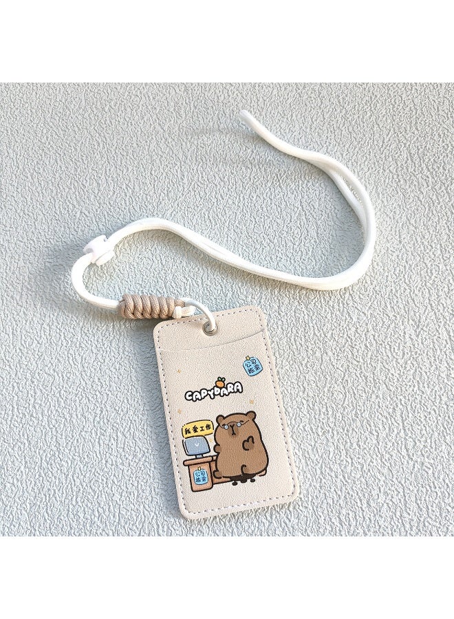 NIBEMINENT 1 - Piece PU Kpop Photo Card Holder Pendant Key Chain ID Badge Holder ID Card Holder Photo Card Protector for School ID Office ID Access Card for Women Girls