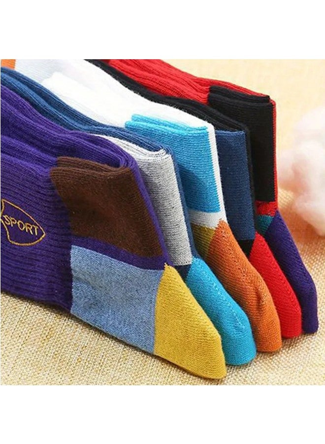 We Happy 10 Pairs of Men’s Colorful Athletic Socks for Running Training and Everyday Comfort Moisture Wicking Cotton Blend Breathable and Durable Socks Assorted Colors  - Image 3