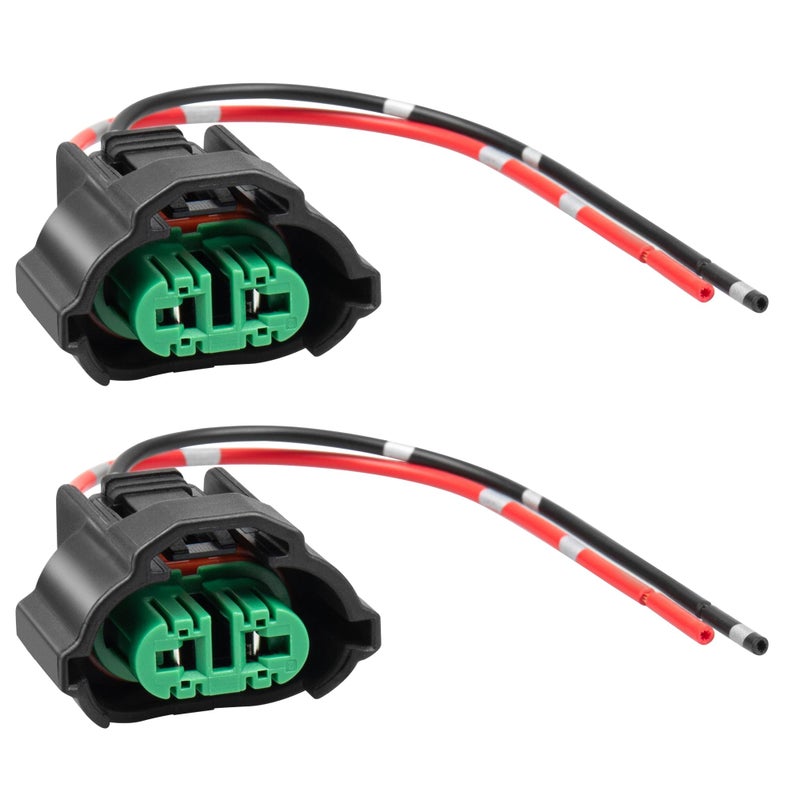 RED WOLF H8 H9 H11 880 881 Female Adapter Wire Connector Replace OEM Headlight Fog Light Wiring Harness Retrofit Pigtail for Toyota GMC Chevy Honda Jeep Ford Dodge Bulb LED Headlamp Universal Fit - Image 1