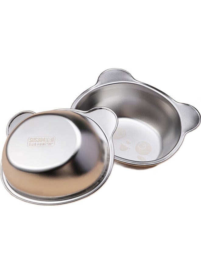 JD.com Jd Jingzao Happy Bear Children'S Bowl And Plate, 304 Stainless Steel Baby Food Bowl, Infant Tableware, 450Ml - Image 2
