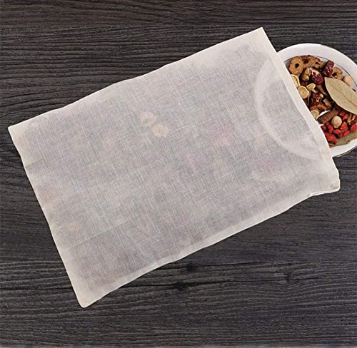 FOYARA 20Pcs Cotton Drawstring Bags 5 x 6 inch Reusable Tea Bags Herb Sachet Unbleached Cheesecloth Bags for Soup Gravy Broth Stew - Image 2