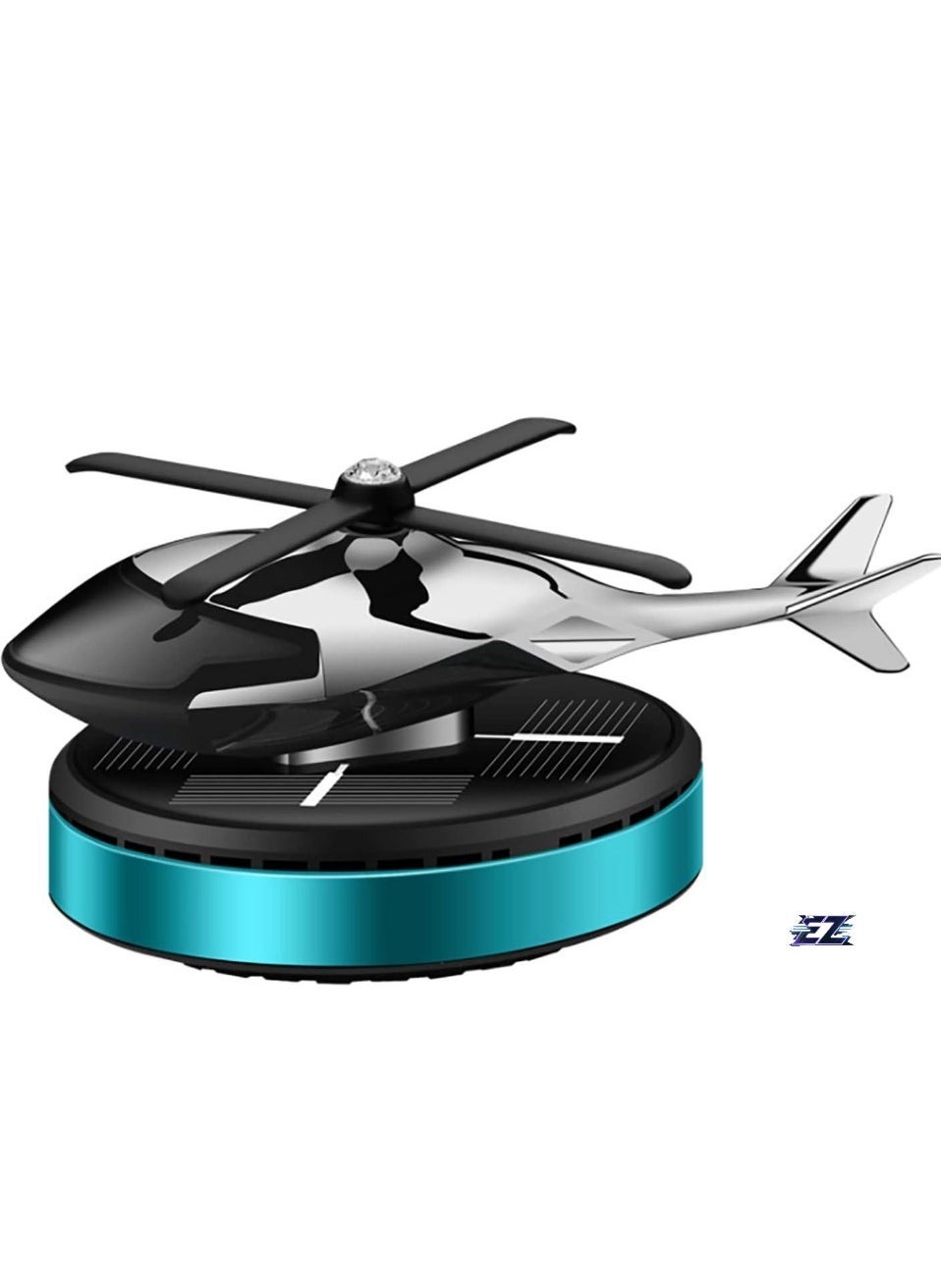 Car Air Fresheners – Solar Powered Rotating Incense Helicopter Diffuser, Al Alloy, Stylish Home & Car Décor Accessories, Blue, Eco-Friendly Air Purifier, Aromatherapy for Car & Home, Unique Gift Idea
