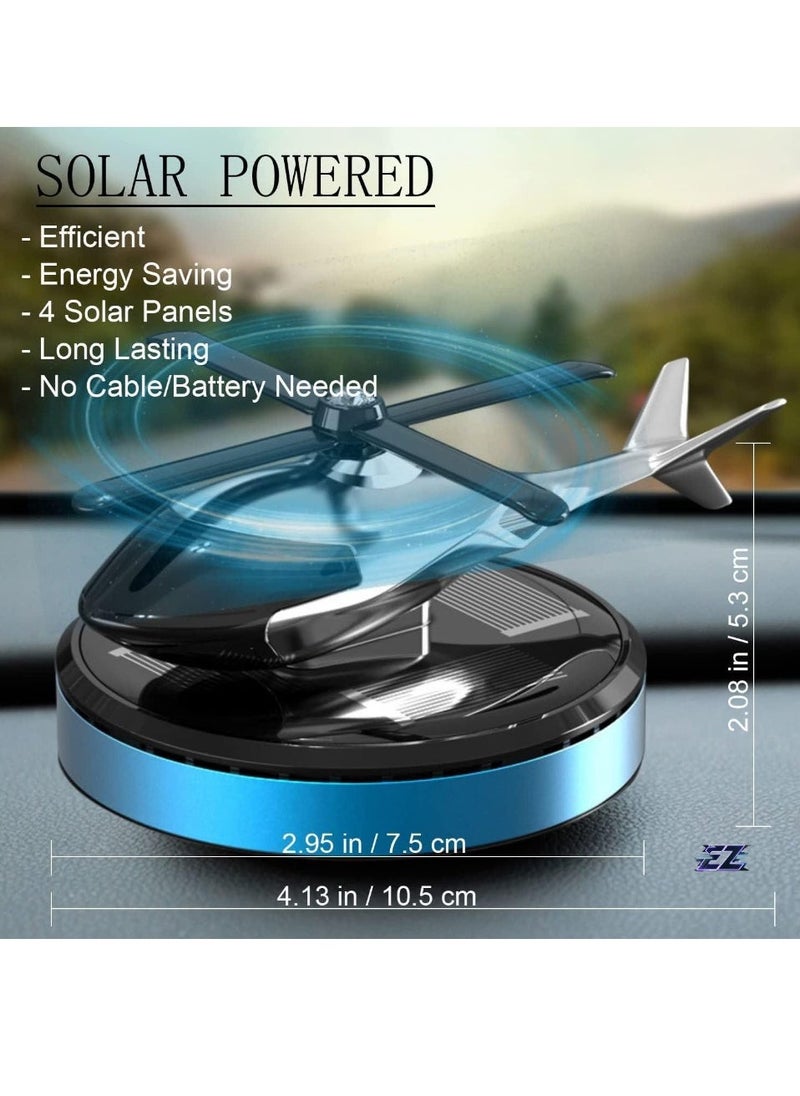 ELTRAZONE Car Air Fresheners – Solar Powered Rotating Incense Helicopter Diffuser, Al Alloy, Stylish Home & Car Décor Accessories, Blue, Eco-Friendly Air Purifier, Aromatherapy for Car & Home, Unique Gift Idea - Image 2