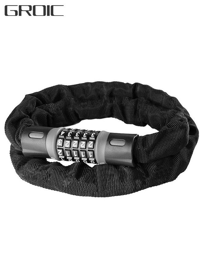 GROIC Bicycle Chain Lock, Security Anti-Theft Bike Lock Chain Resettable Combination Bicycle Lock Bike Locks for Bike, Motorcycle, Bicycle, Door, Gate, Fence, Grill  - Image 1