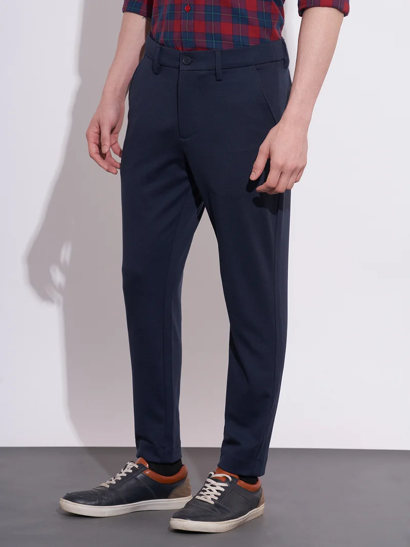 Being Human NAVY Men Slim Fit Mid-Rise Chinos Trousers for Men | Best Price UAE