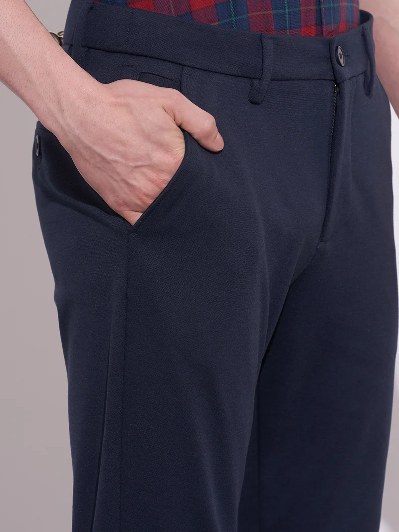 Being Human NAVY Men Slim Fit Mid-Rise Chinos Trousers for Men | Best Price UAE