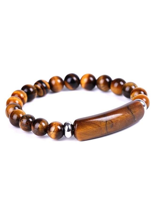Unisex Healing Stone Bracelet Natural Gemstone Charm Stretch Bracelet Crystal Energy Charm Tiger Eye Stone 8mm Beaded Bracelet Handmade Meditation Stone Jewelry Stretch Yoga Bracelet - Image 3