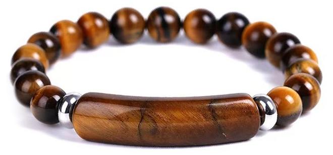 Unisex Healing Stone Bracelet Natural Gemstone Charm Stretch Bracelet Crystal Energy Charm Tiger Eye Stone 8mm Beaded Bracelet Handmade Meditation Stone Jewelry Stretch Yoga Bracelet - Image 1
