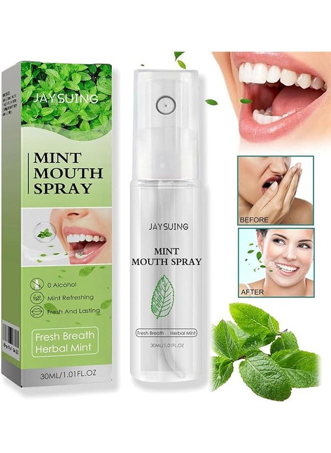 Jaysuing - Mint Mouth Spray 30ml, Fresh Breath Oral Care Essence,Breath Freshener, Bad Breath Treatment, Long Lasting Breath Spray for Bad Breath, Fresh Breath Spray for Mouth Freshener - Image 1