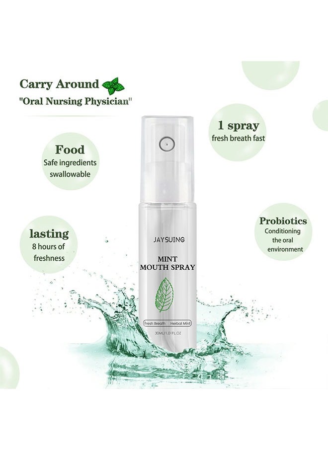 Jaysuing - Mint Mouth Spray 30ml, Fresh Breath Oral Care Essence,Breath Freshener, Bad Breath Treatment, Long Lasting Breath Spray for Bad Breath, Fresh Breath Spray for Mouth Freshener - Image 1