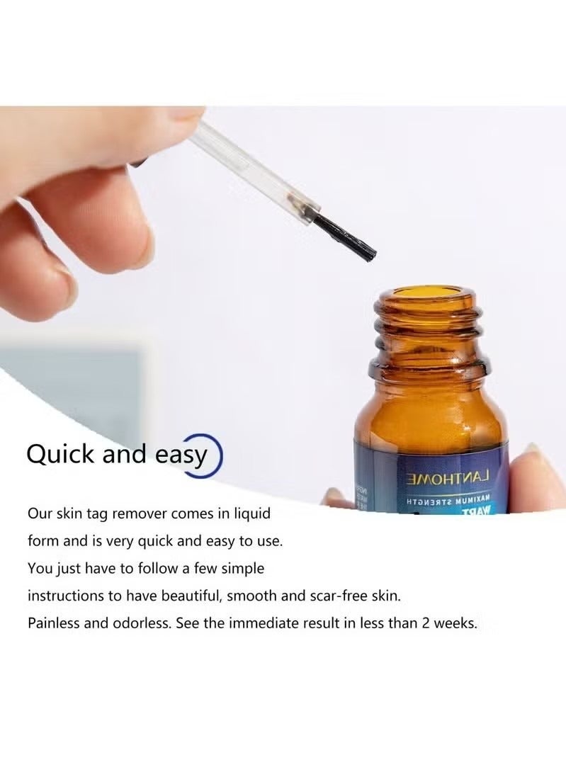 Lanthome Wart Remover, Fast Acting and Painless Skin Tag Remover Liquid, Tags and Mole Remover, Tag-Remover for Hands and Body, Wart Cream for Genital Warts, Plantar Wart, Common Wart, Corn, Flat Wart - Image 3