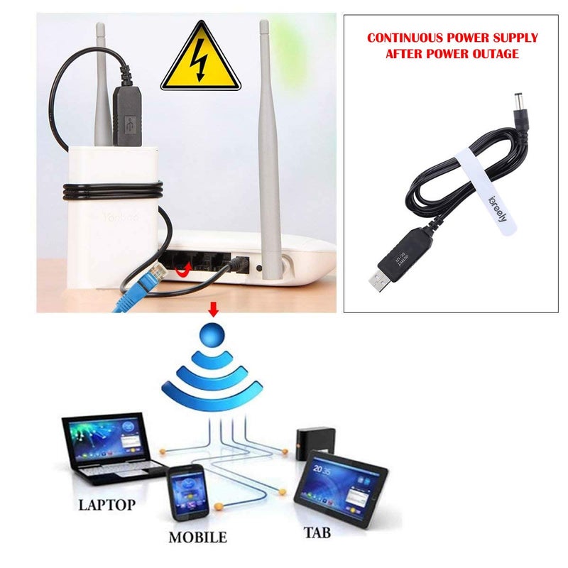 iGreely DC 5V to DC 9V USB Voltage Step Up Converter Cable 3.3ft/1m Power Supply Adapter Cable with DC Jack 5.5 x 2.5mm or 5.5 x 2.1mm, for Fan, Led Light, Wireless Router, Speakers and More Devices - Image 2
