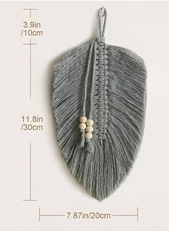 ماركة غير محددة بوهو  مكرمية زينة للحائط (رمادي)  - Image 2