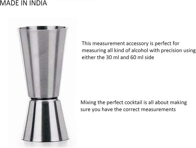 Dynore ProMeasure Stainless Steel Double-Sided Cocktail Jigger – 30/60 ml Precision Bar Measuring Tool, Tall Peg Shot Glass for Professional & Home Bar - Image 1