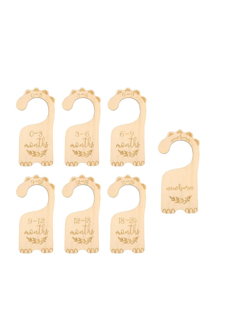 SYOSI Wooden Baby Closet Dividers, 7 Pcs Baby Closet Size Divider, Baby Cloth Organizers Baby Clothes Sorting Tags, from Newborn Infant to 24 Months, Boy Girl Nursery Decor  - Image 2