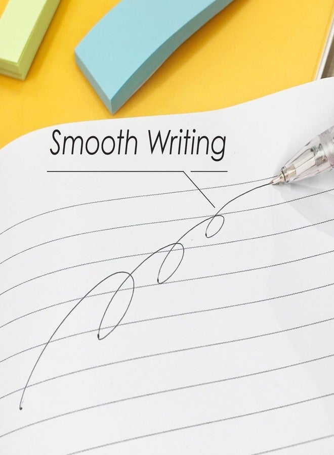 FLEXOFFICE Low Viscosity Ballpoint Pens, Black Ink, 0.5mm Fine Point, 40 Count Pack, Smooth Ink Pens, Ball point Pens, Transparent Pale Body (FO-GELB068-Black) - Image 4