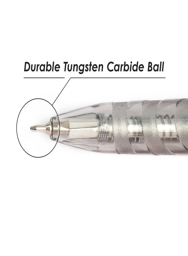 FLEXOFFICE Low Viscosity Ballpoint Pens, Black Ink, 0.5mm Fine Point, 40 Count Pack, Smooth Ink Pens, Ball point Pens, Transparent Pale Body (FO-GELB068-Black) - Image 3