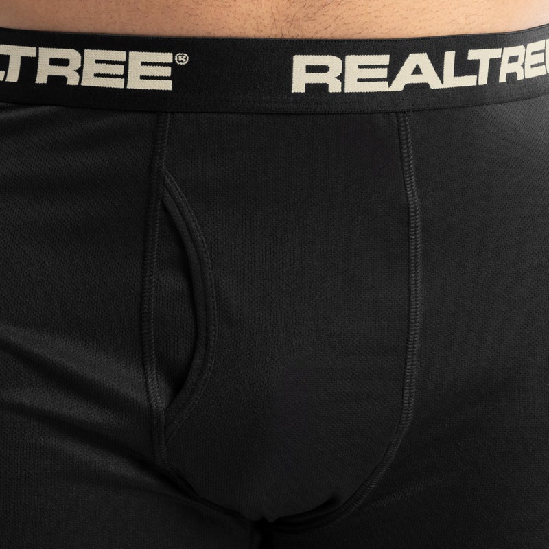 Realtree Men's Polyester Performance Baselayer Thermal Underwear Long Johns Bottom, Black, Medium - Image 3