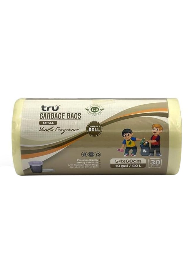 Tru Vanilla Scented Garbage Bags Roll 54x60cm 10Gallon 30pc  - Image 1
