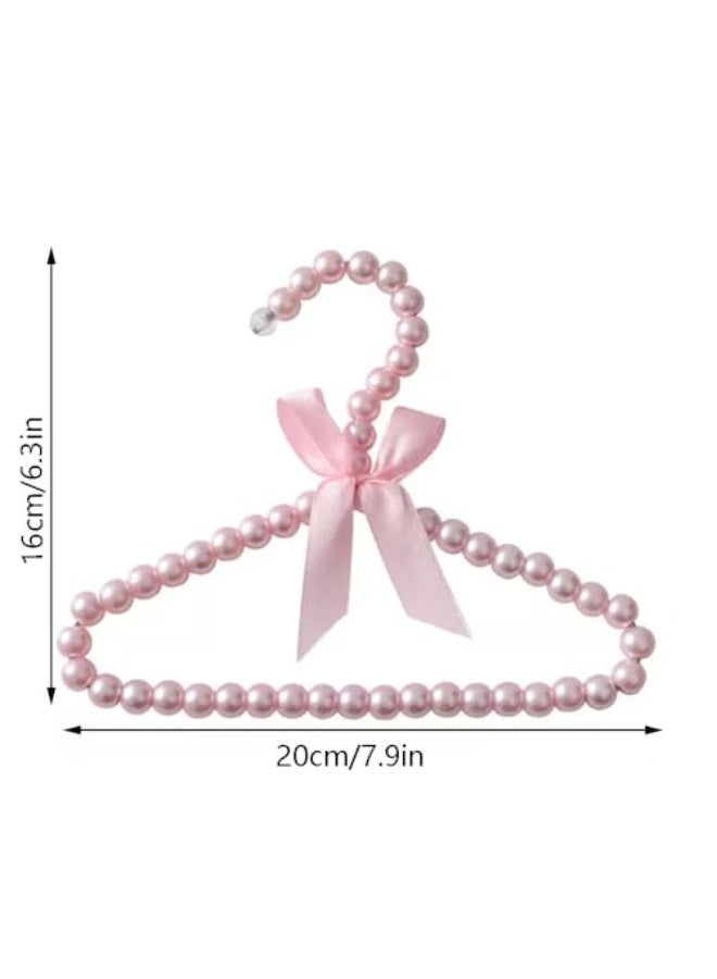 أرفف معاطف، 4 قطع أرفف أنيقة ساحرة مصنوعة من اللؤلؤ مع شريط، أرفف قياسية للأطفال والحيوانات الأليفة (أبيض، صغير) - Image 2