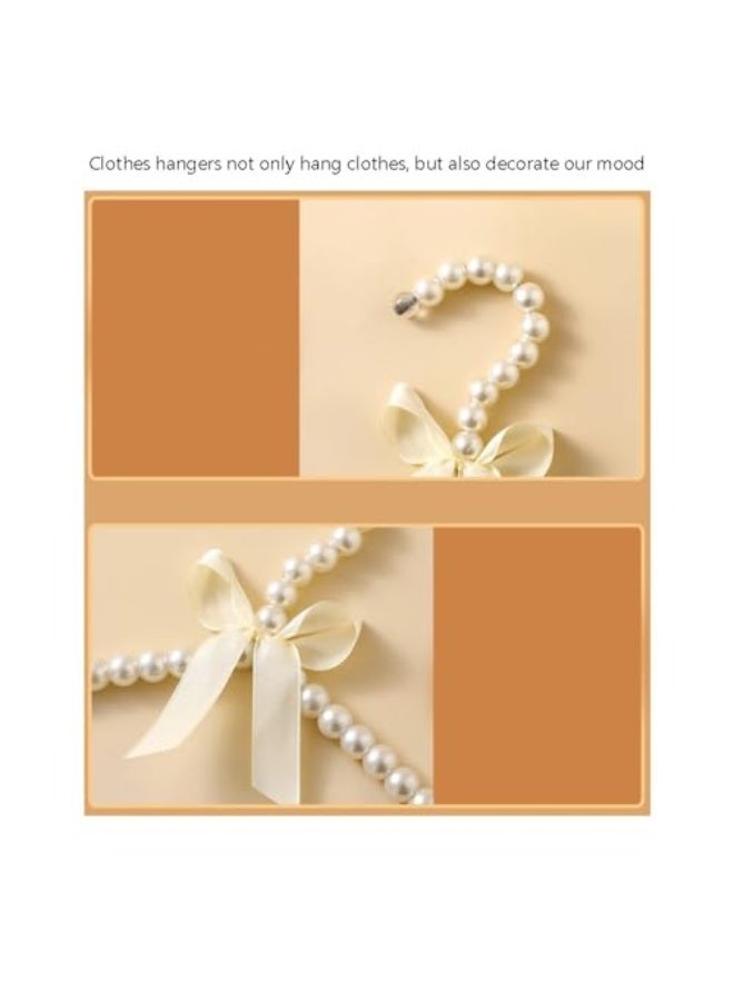 أرفف معاطف، 4 قطع أرفف أنيقة ساحرة مصنوعة من اللؤلؤ مع شريط، أرفف قياسية للأطفال والحيوانات الأليفة (أبيض، صغير) - Image 3