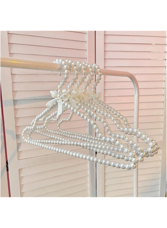 أرفف معاطف، 4 قطع أرفف أنيقة ساحرة مصنوعة من اللؤلؤ مع شريط، أرفف قياسية للأطفال والحيوانات الأليفة (أبيض، صغير) - Image 5