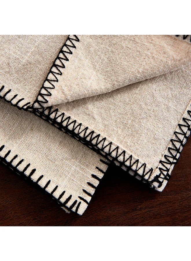 Home Box Naturio 2-Piece Stitch Natural Napkin Set 40 x 40 cm