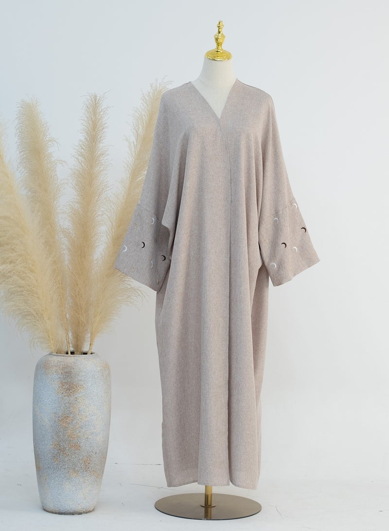 إسكدنيا عباية نسائية مريحة ومسامية - فستان صلاة إسلامي مطرز أنيق وناعم - مثالي للارتداء اليومي والصلاة ومناسبات رمضان والأعياد - Image 1