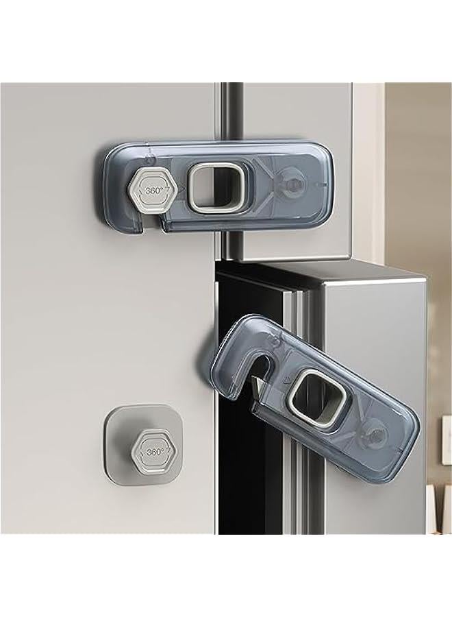 Gonice 5 Pcs Fridge Locks for Toddlers, Child Proof Refrigerator Lock Baby Safety Cabinet Locks for Fridge, Cabinets, Freezer Apply to Max 1(25mm) Sealing Strip (Clear) - Image 1