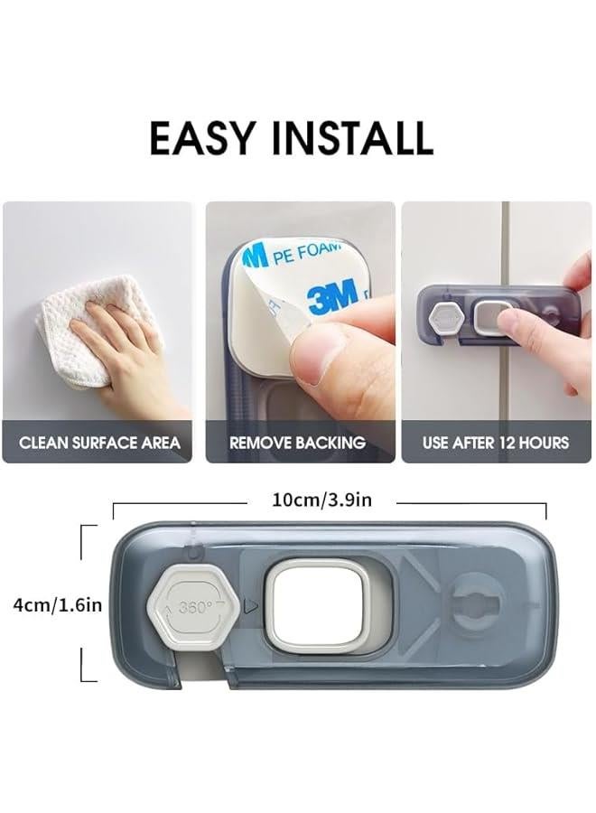 Gonice 5 Pcs Fridge Locks for Toddlers, Child Proof Refrigerator Lock Baby Safety Cabinet Locks for Fridge, Cabinets, Freezer Apply to Max 1(25mm) Sealing Strip (Clear) - Image 4