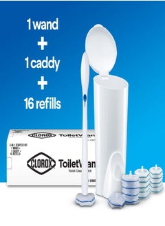 Clorox Clorox ToiletWand Disposable Toilet Cleaning Kit, Toilet Brush, Toilet and Bathroom Cleaning System with Storage Caddy and 16 Disinfecting ToiletWand Refill Heads (Package May Vary)  - Image 2
